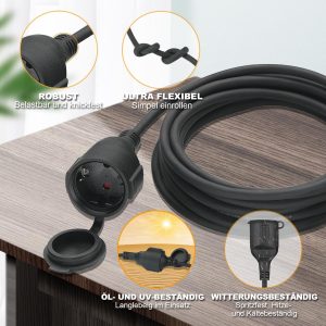 High-Quality Waterproof IP44 Outdoor Extension Cable From OEM Factory